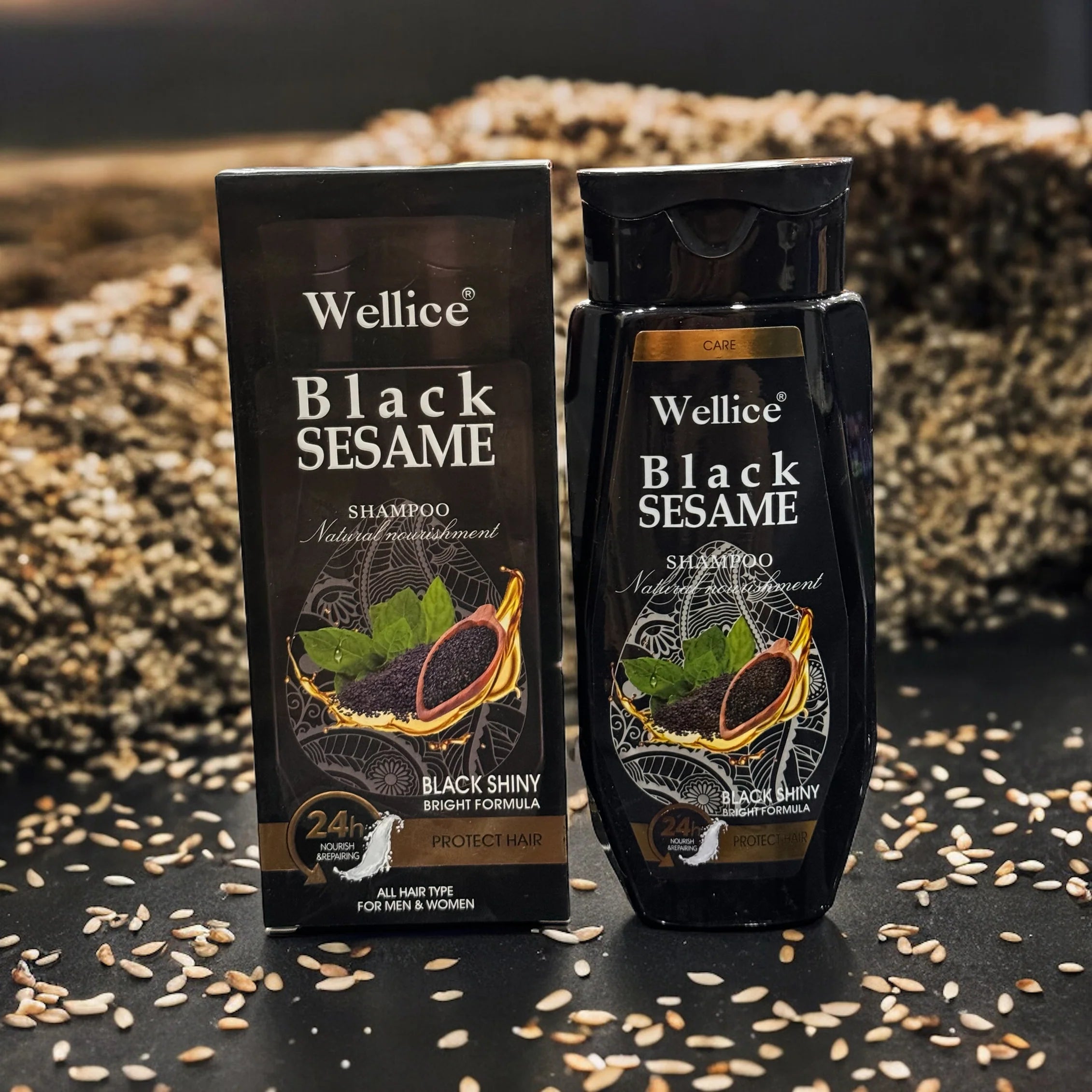 Wellice Black Sesame Shampoo Shiny Formula - 400ml
