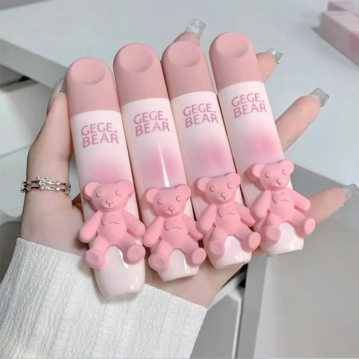 Gege Bear Pink Cute Bear Matte Velvet LipGloss