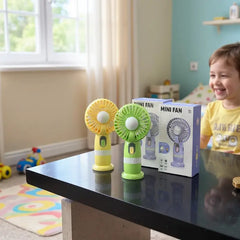 Mini Rechargeable Handheld Fan | 10 Speed Settings | Battery Percentage Display