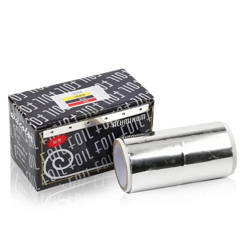 Professional salon styling tool in silver aluminum Foil for highlighting hair coloring