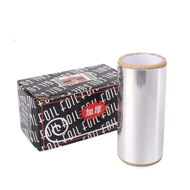 Professional salon styling tool in silver aluminum Foil for highlighting hair coloring