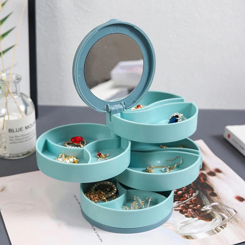 Jewelry Storage Box Multi‑Layer Rotating Plastic Stand
