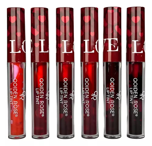 6 Pcs Qoiden Rose Love Red Lipgloss
