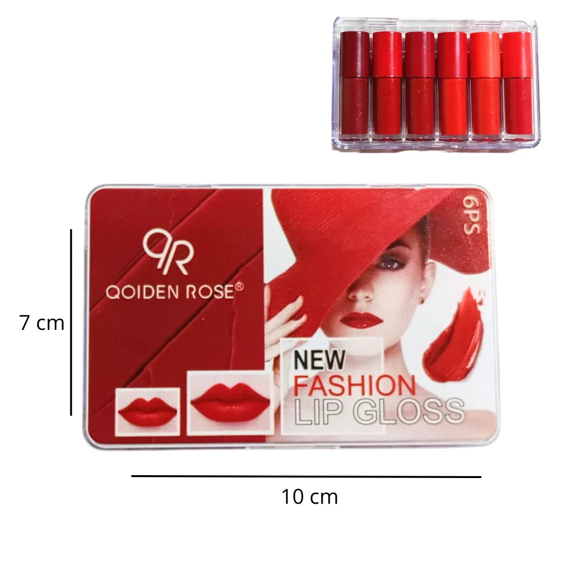 Qoiden Rose Mini Lipgloss Set Red - 6Pcs