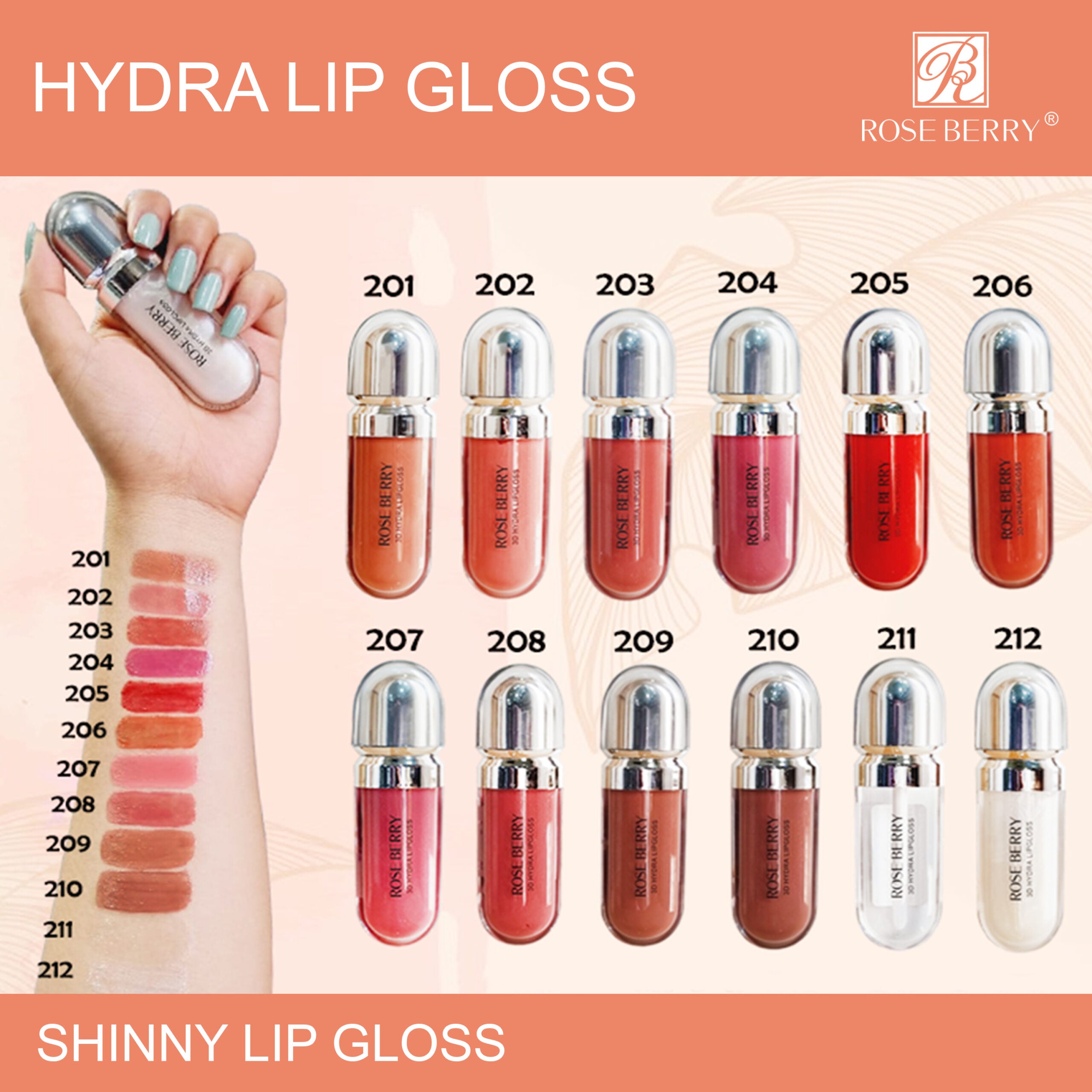 ROSE BERRY Hydra Lip Gloss – 6.5ml (Each)