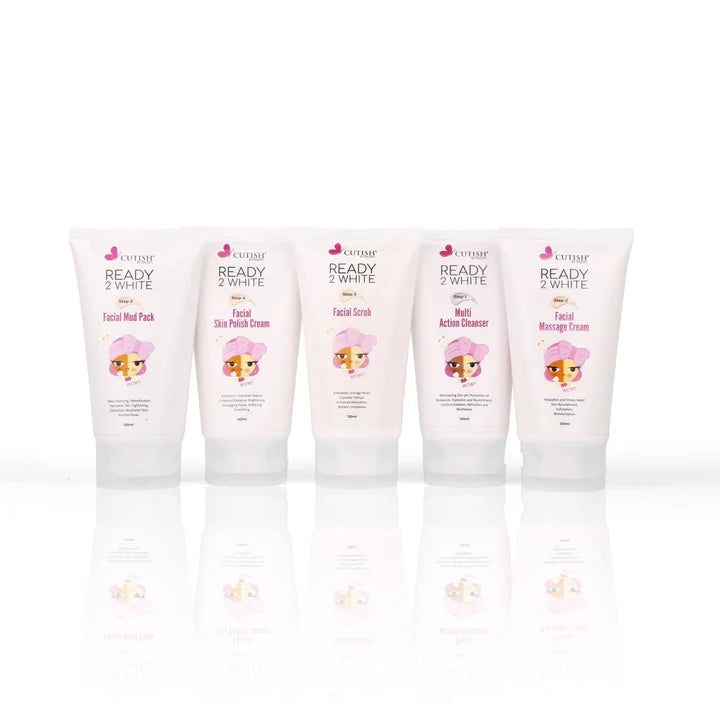 Cutish Ready 2 White Facial 5 Step Kit (Each Tube 120ml)