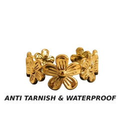 Stainless Steel Flower Style Ring - Each