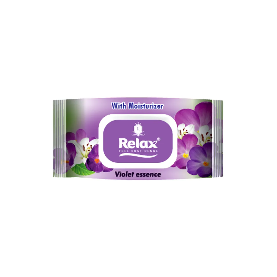 Relax Violet Essence Facial Wipes 72s