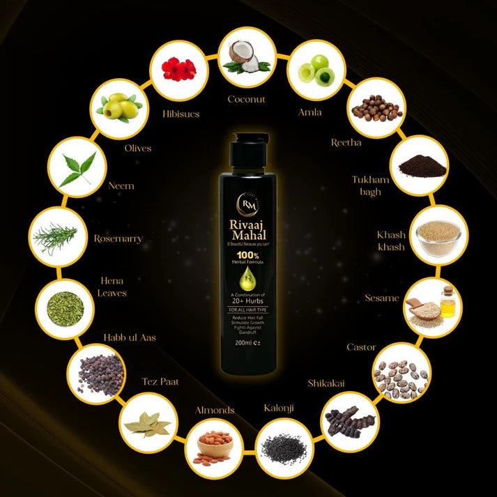 Rivaaj Mahal 20+ Herb Hair Oil 200ml