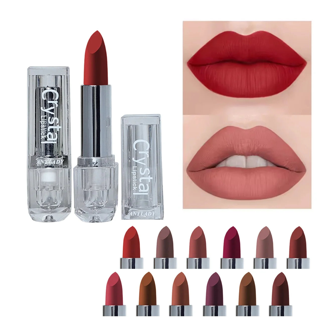 Romantic Bird Velvet Matte Lipstick Set - 12 Pcs