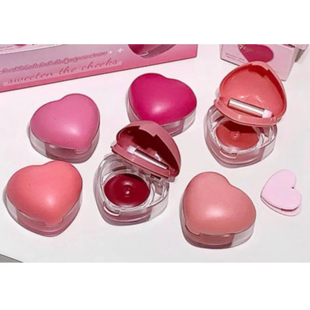 Romantic Rain Heart Shape 2 in 1 Blusher & Lip Mud