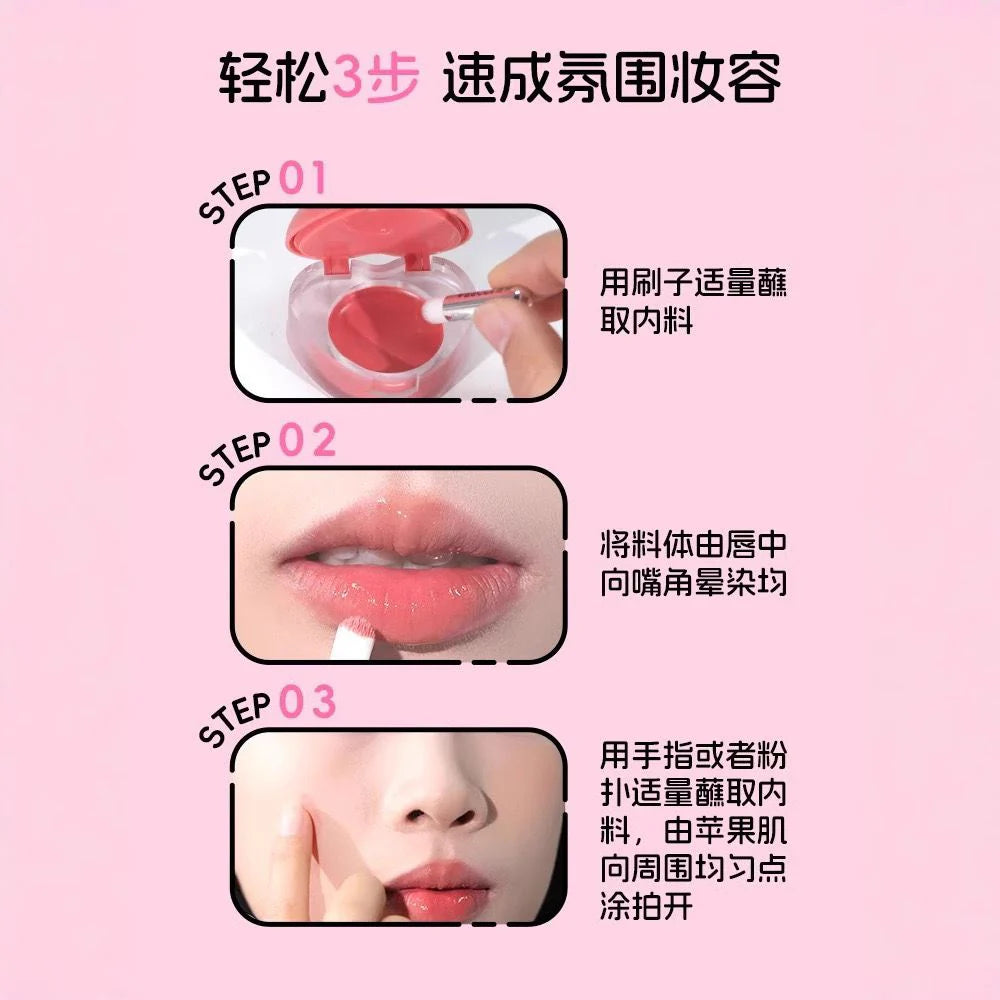 Romantic Rain Heart Shape 2 in 1 Blusher & Lip Mud