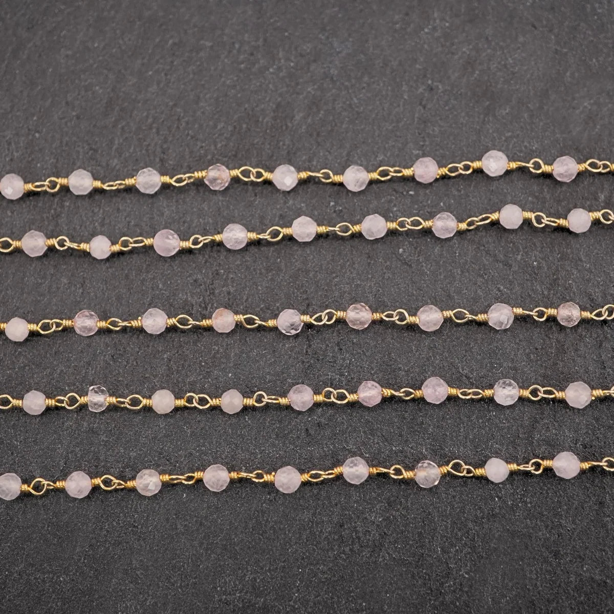 Rosary Style Beaded Chain Permanent Bracelet