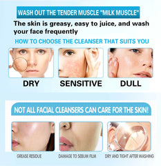 Roushun Face Wash Foam with Milk Extract Antiseptic Prevents Plmples Natural - 100ml