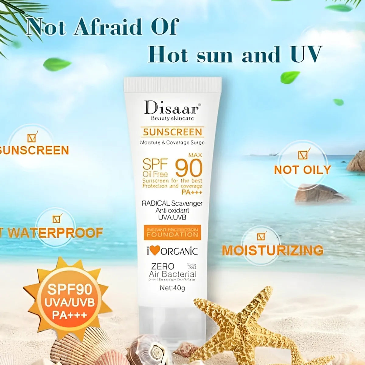 Disaar Instant UVA/UVB Protection Sunscreen SPF 90 PA+++ – 40 g