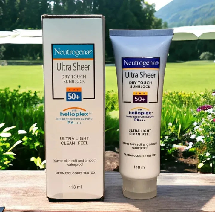 Neutrogena Ultra Sheer Dry-Touch Sunblock with SPF 50+.