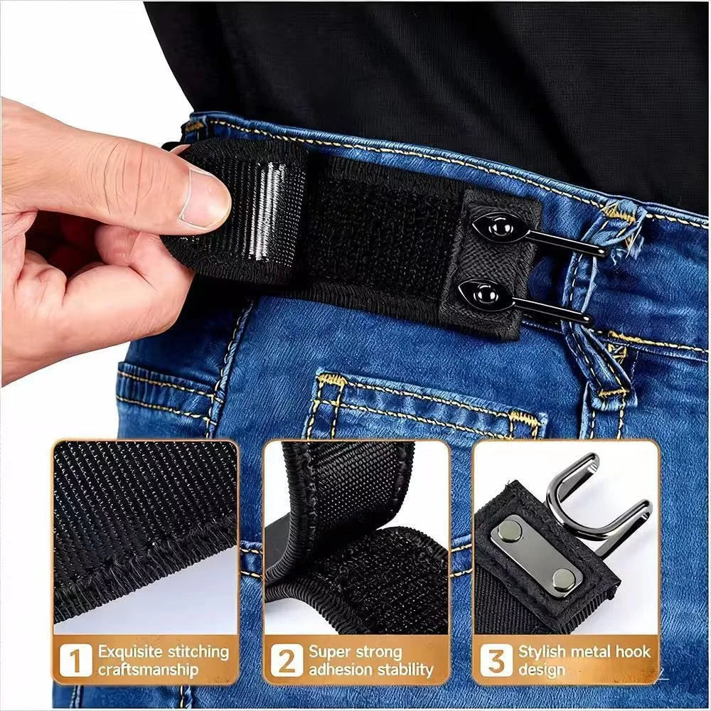 Buckleless Elastic Metal Hook Belts - 2Pcs