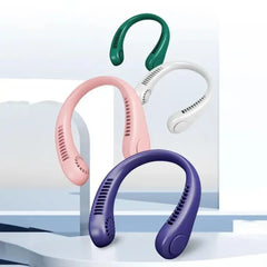 Portable Bladeless Neck Fan – USB Rechargeable 360° Cooling Hanging Fan