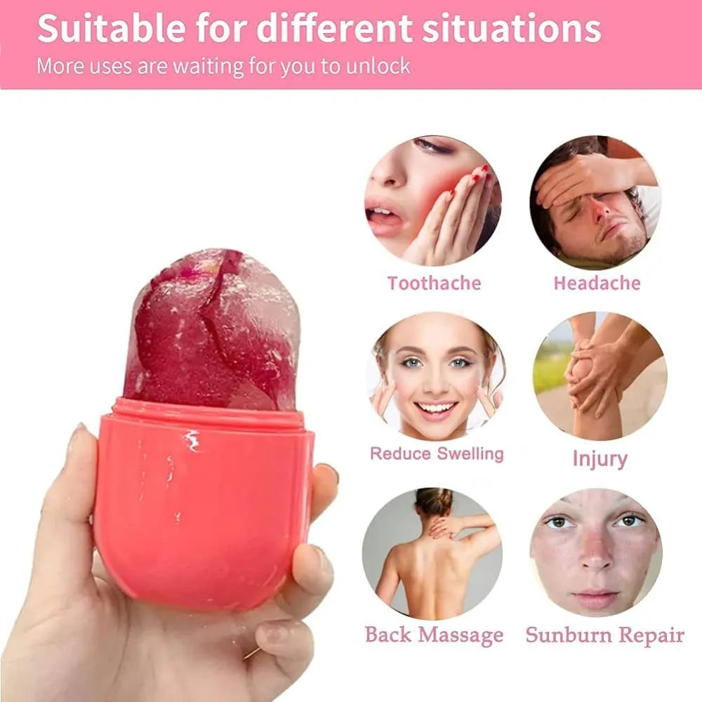 Ice Face Roller Mold – Reusable Silicone Beauty Cube for Glowing Skin