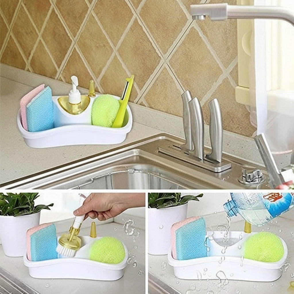 Snip Soap Dispenser With Sponge Holder