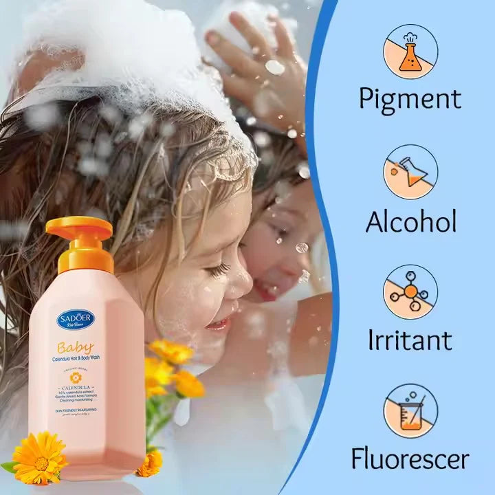 SADOER Children's Calendula Amino Acid Shampoo and Bath Gel -  600ml