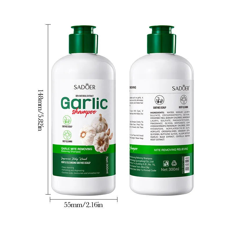 SADOER Natural Extract Shampoo Scalp Cleansing Oil-control Garlic Shampoo - 300ml