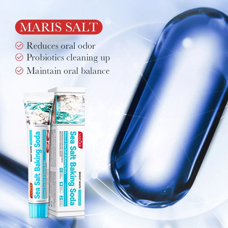 SADOER Sea Salt Baking Soda Toothpaste Oral Care Fresh Breath - 100g