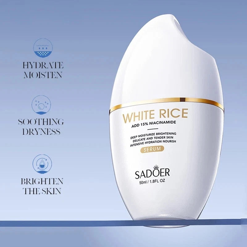 SADOER White Rice Nicotinamide Serum for Face Moisturizing Brightening Hydrating - 50ml