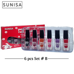 SUNISA Peel Off Nail Polish Set – 6 pcs Set