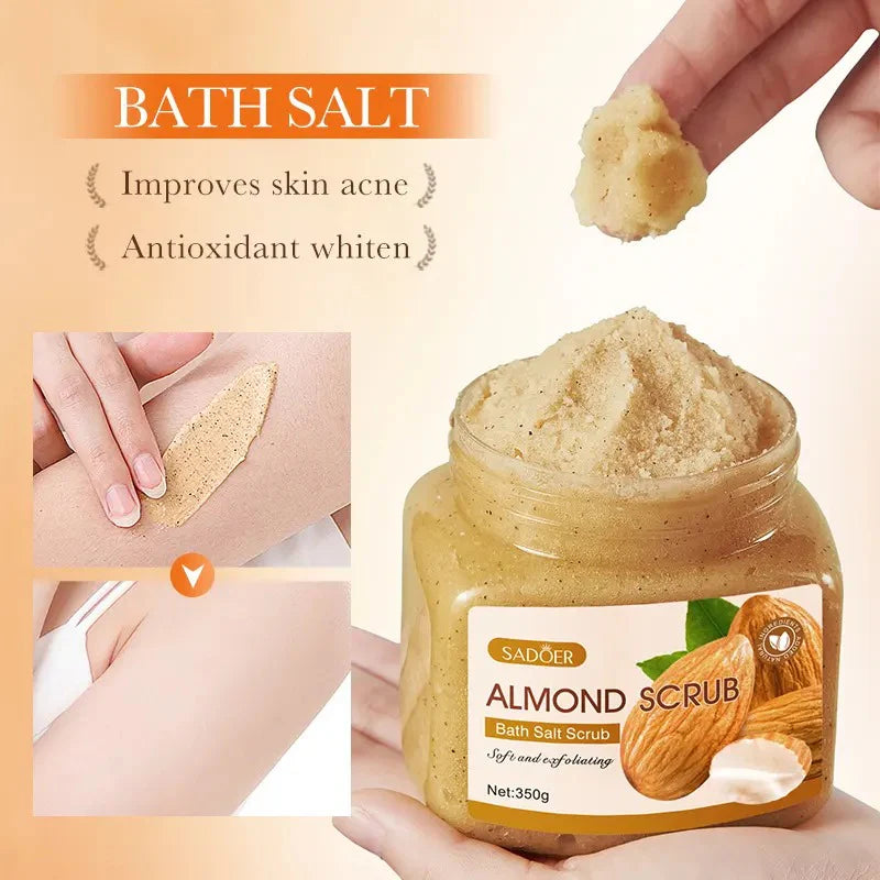 Sadoer Almond Scrub Soft And Exfoliating Bath Salt Scrub - 350g