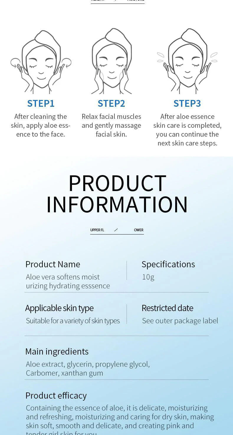 Sadoer Aloe Vera Softens Moisturizing Hydrating Essence - 10g