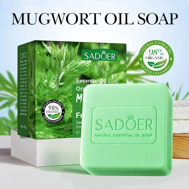 Sadoer Essential Oil Soap Organic Mugwort Conserve Fragrant Soap - 100g