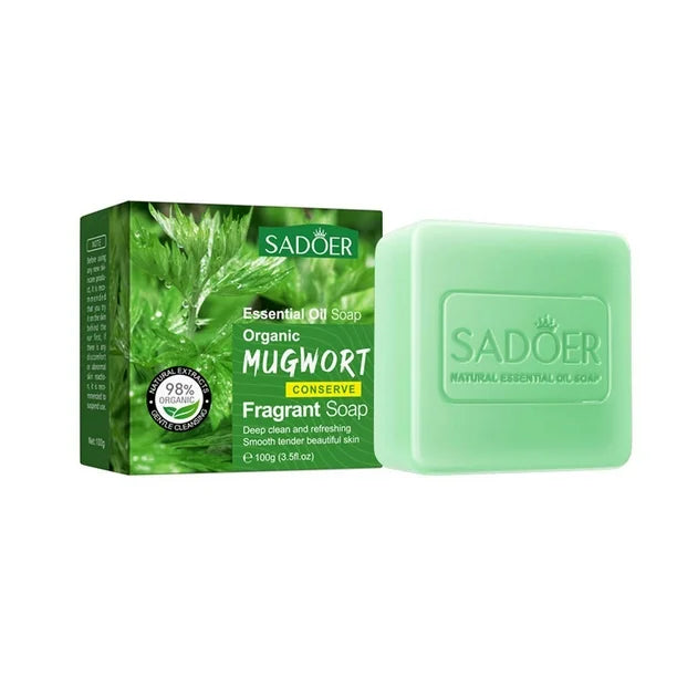 Sadoer Essential Oil Soap Organic Mugwort Conserve Fragrant Soap - 100g