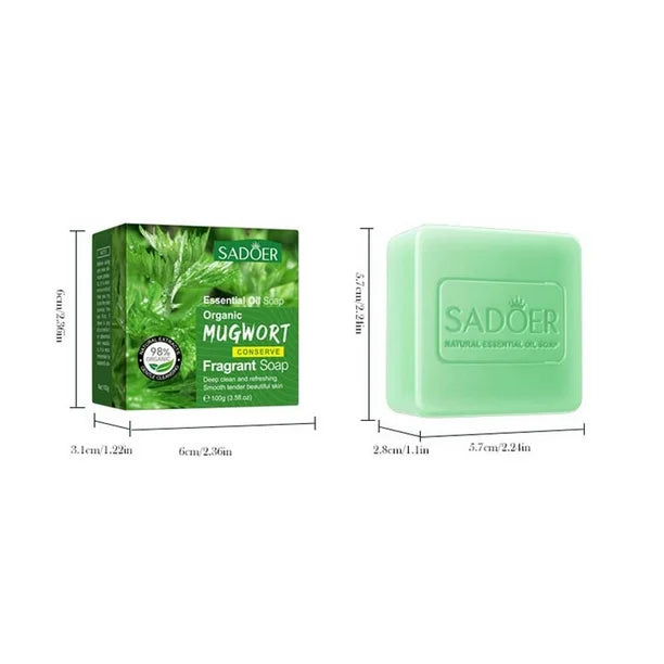 Sadoer Essential Oil Soap Organic Mugwort Conserve Fragrant Soap - 100g