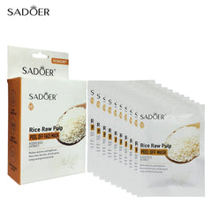 Sadoer Rice Raw Pulp Peel Off Face Mask – Pack of 10 | Deep Hydration & Brightenin