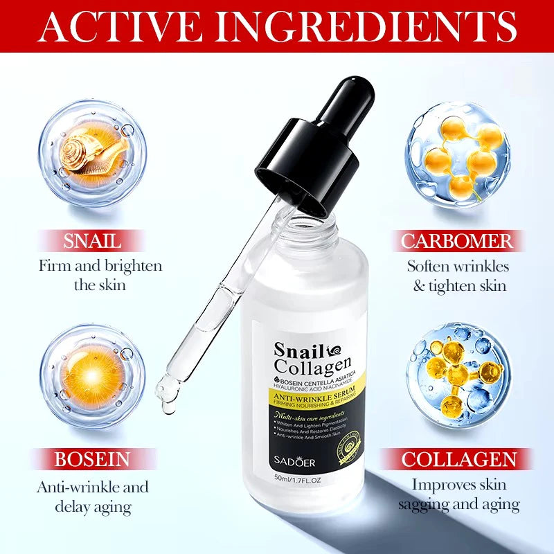 Sadoer Snail Collagen Anti Wrinkle Face Serum - 50ml