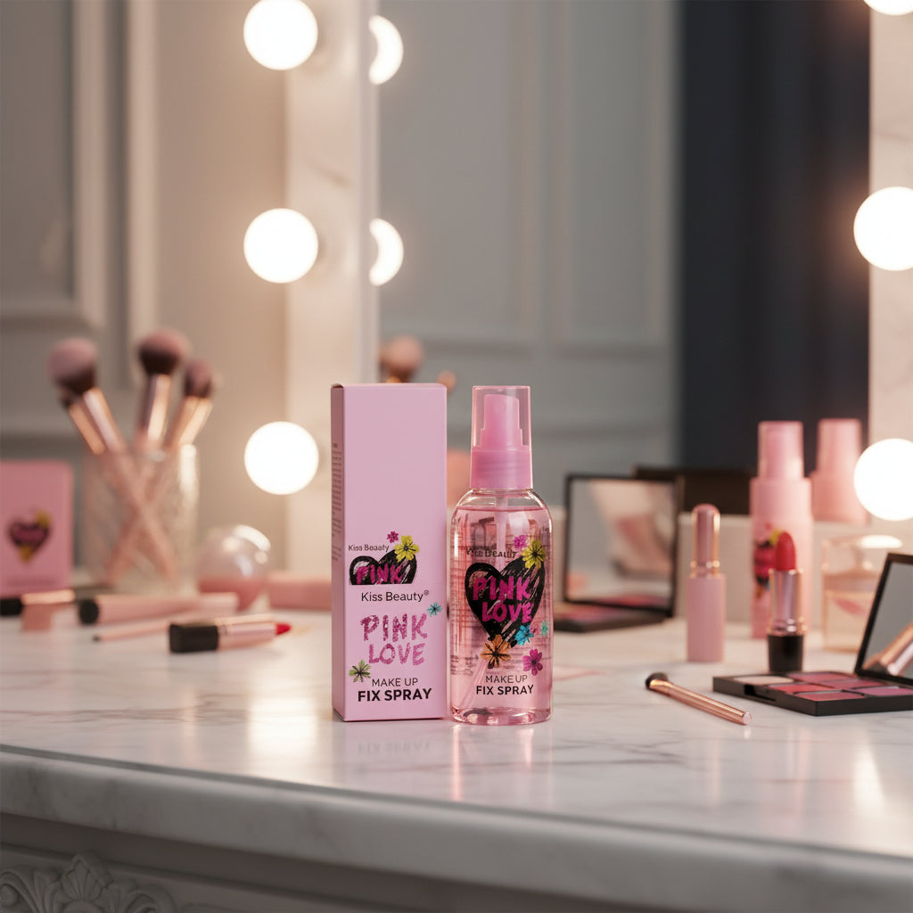 Kiss Beauty Pink Love Makeup Fix Spray