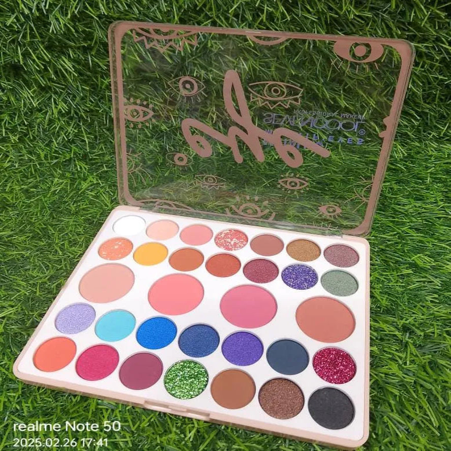 Sevencool 28 color eyeshadow & 4 Color blusher Palette