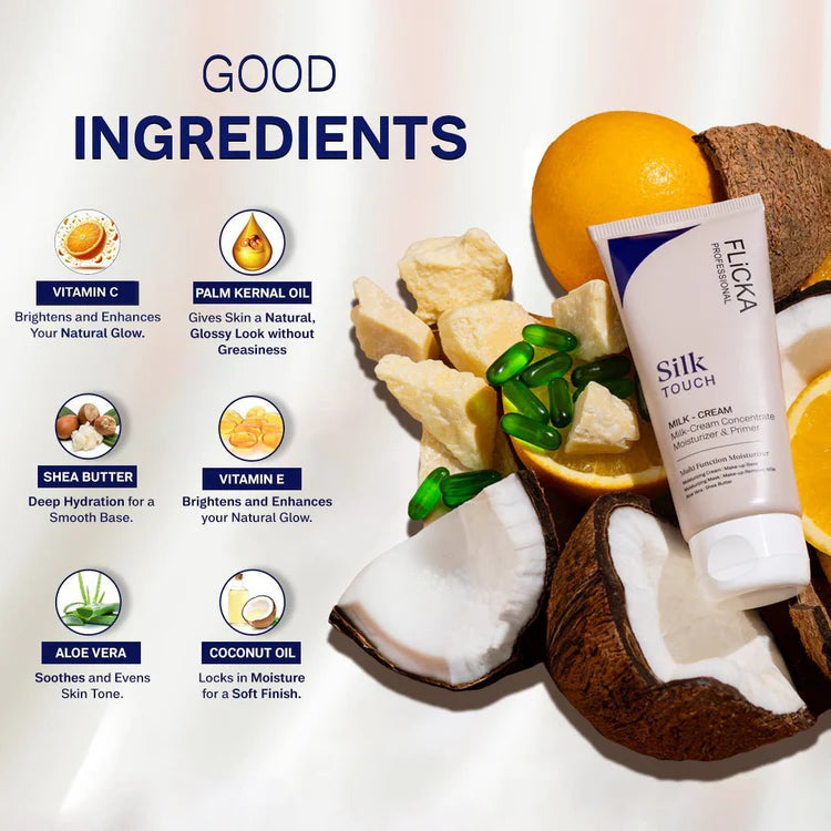 Flicka Silk Touch Concentrate | 3-in-1 | Primer, Moisturizer & Sunscreen - 60g