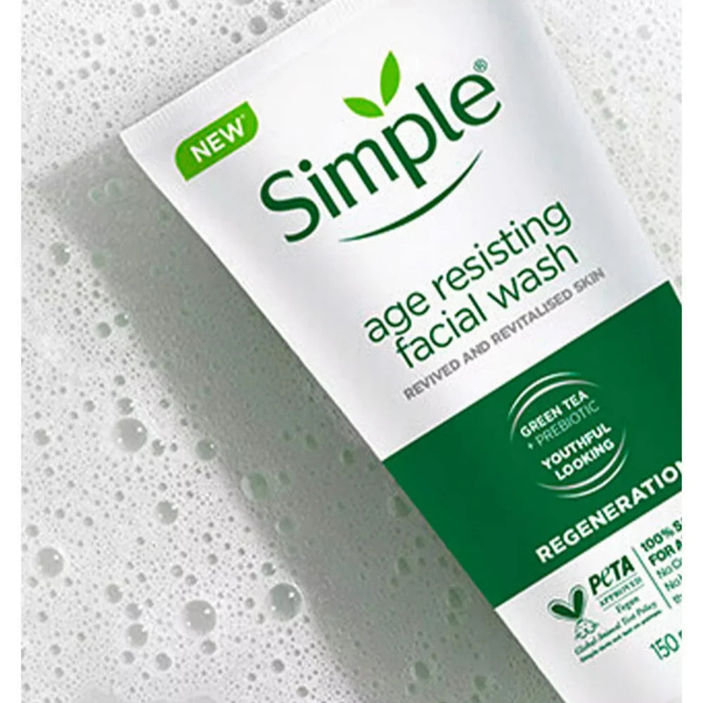 Simple Regeneration (Age Resisting) Facial Wash – Green Tea + Prebiotic - 150ml