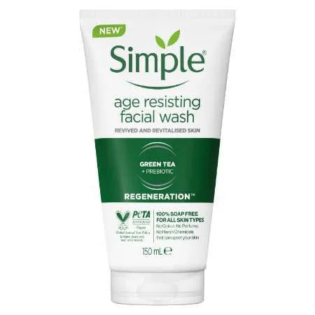 Simple Regeneration (Age Resisting) Facial Wash – Green Tea + Prebiotic - 150ml
