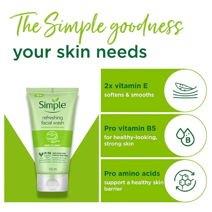 Simple Kind to Skin Refreshing Facial Wash - 150ml