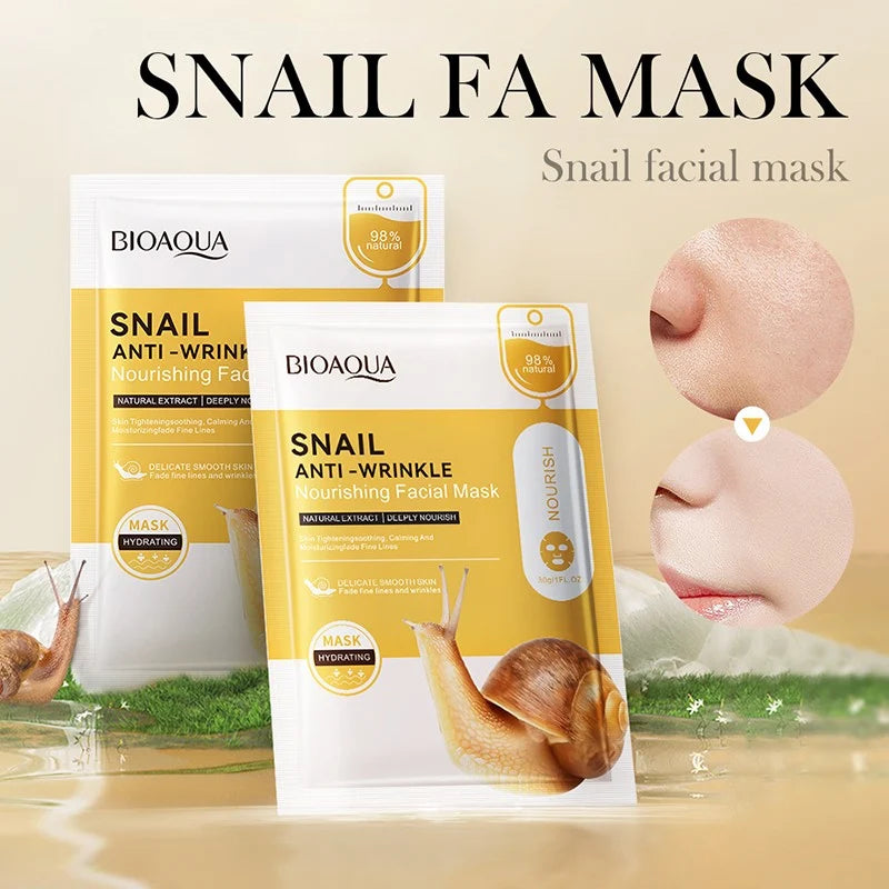 BIOAQUA Snail Anti-Wrinkle Nourishing Facial Sheet Mask - Each