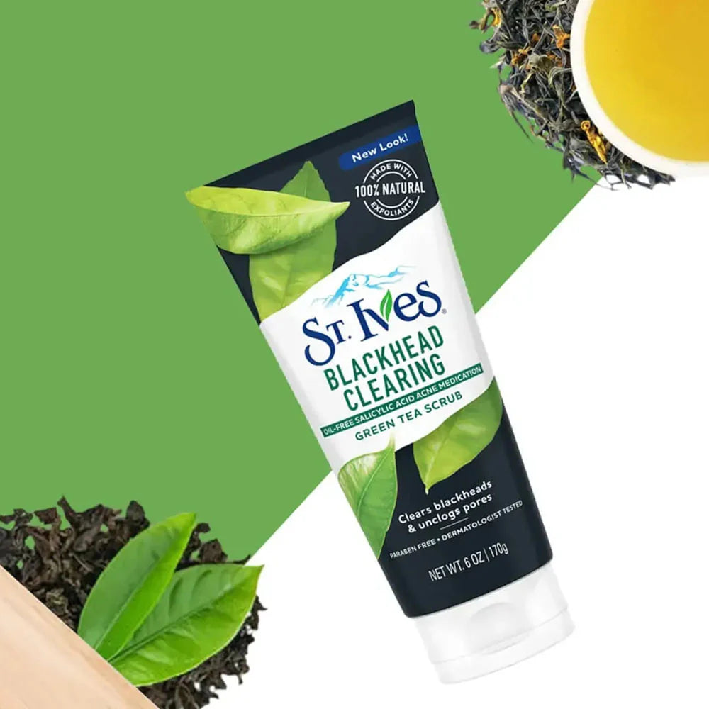 St Ives - Blackhead Clearing Green Tea Salicylic Acid & Bamboo Powder Scrub – 170g