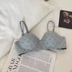 Sweet Printed Half Cup Seamless Push Up Bra