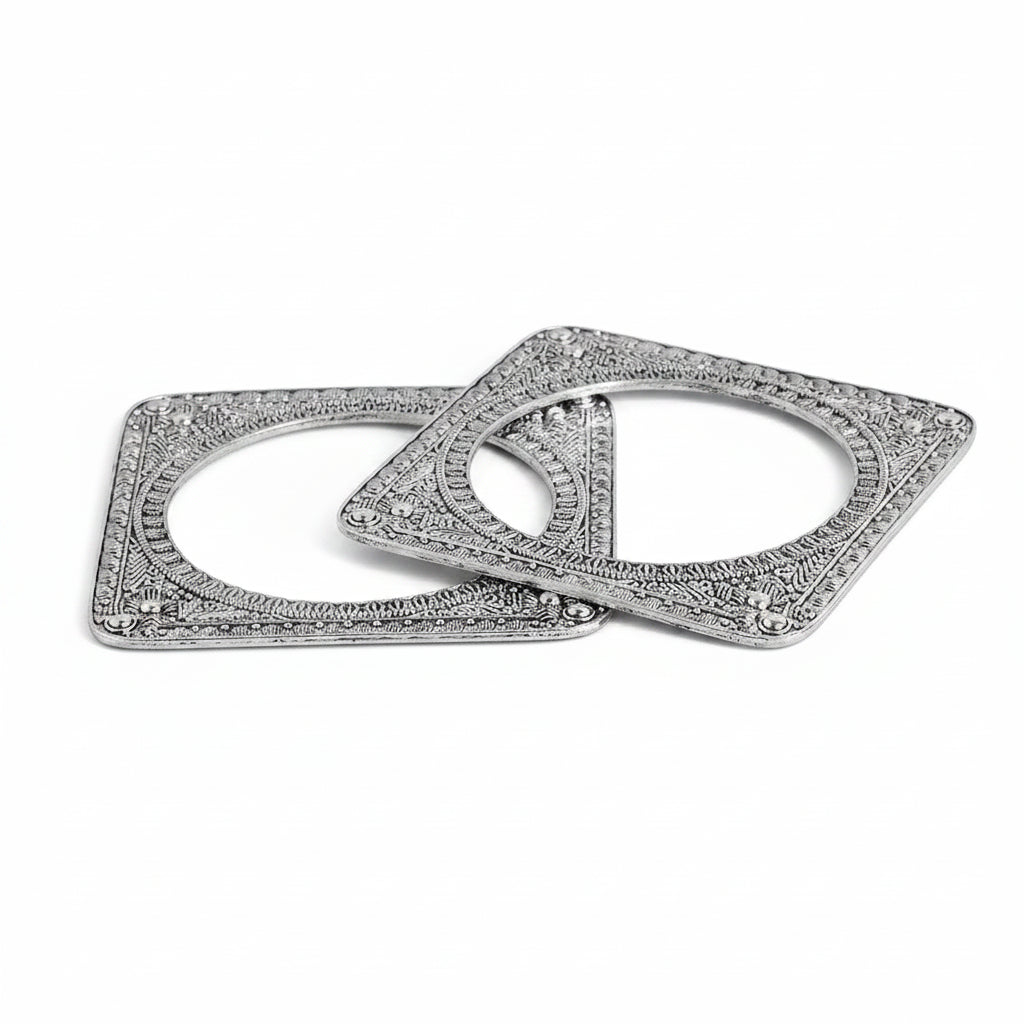 Chauk Collection Silver Oxidised Bangles Set for Women & Girls - Each Set