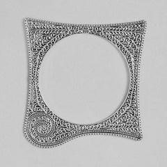 Charvi German Silver Oxidised Square Kada Set - Each