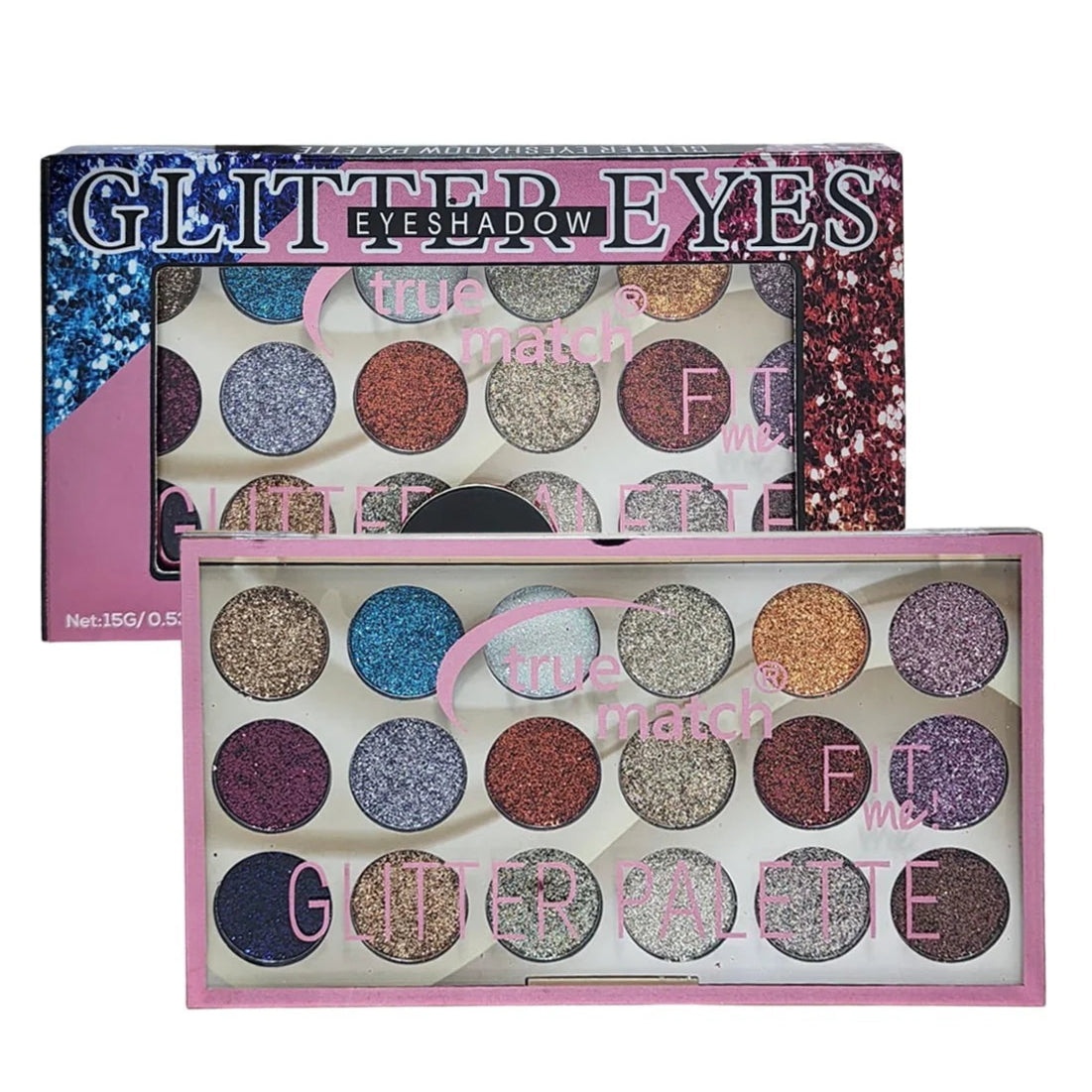 True Match Fit Me 18 Color Magic Glitter Eyeshadow Kit