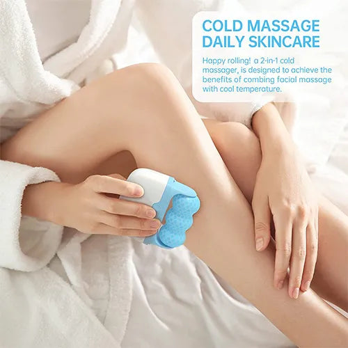 2-in-1 W+V Shaped Face Roller & Cool Ice Body Massager