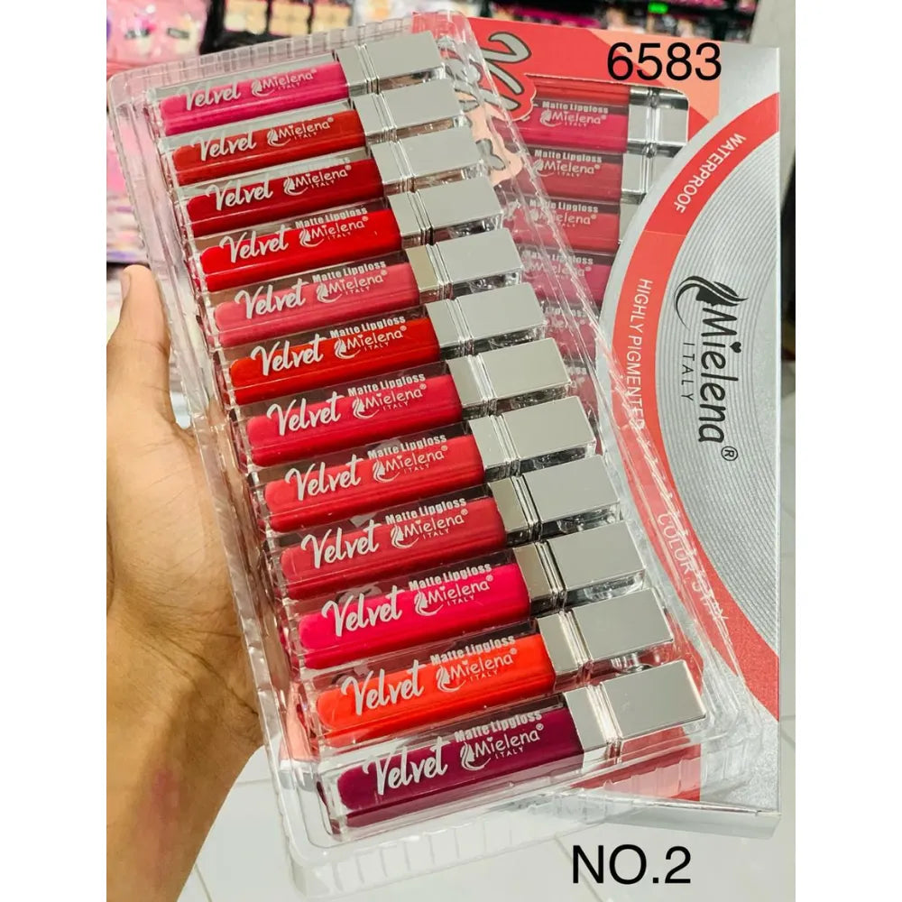Mielena Velvet Matte Lipgloss - 12 Pcs Set